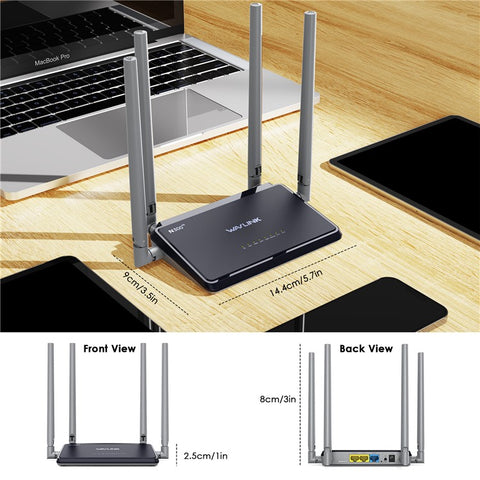 WAVLINK WL-WN529E4 SIM Card Slot N300 4G Wireless Router Ultimate High-Speed Mobile Router with Folding 5dBi Antennas