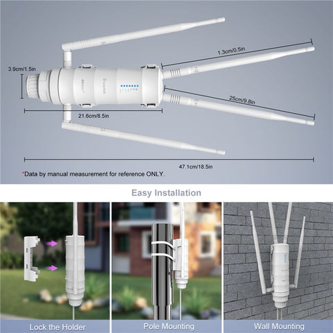 WAVLINK WN572HE4D 4 Detachable Antennas AC1200 4G LTE WiFi Dual Band Router with SIM Card Slot