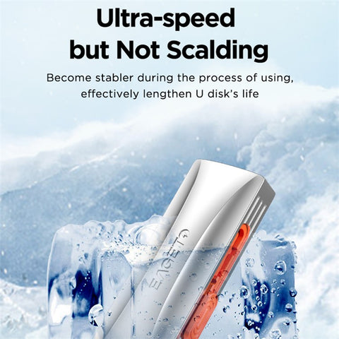 EAGET SU33 1TB 2-in-1 USB3.2 Gen2 / Type-C U-Disk 550Mb / s Read Speed Zinc Alloy Flash Disk