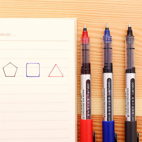 DELI S656 12-Pack Roller Ball Pens 0.5mm Liquid Ink Writing Pen for Students