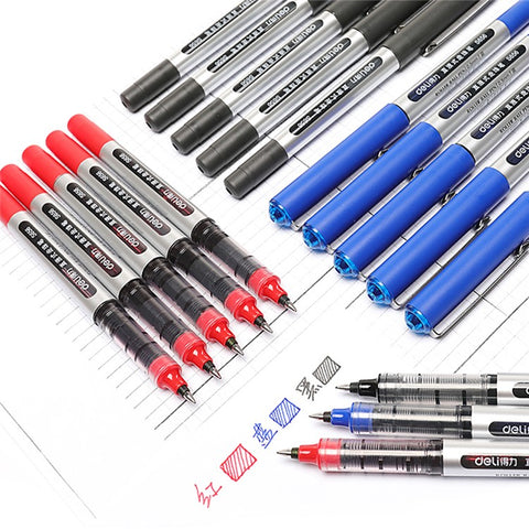 DELI S656 12-Pack Roller Ball Pens 0.5mm Liquid Ink Writing Pen for Students