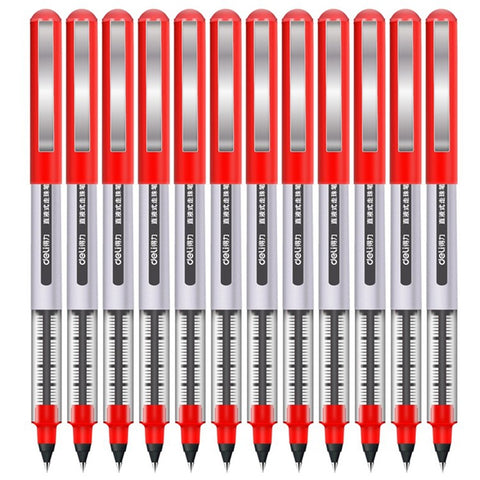 DELI S656 12-Pack Roller Ball Pens 0.5mm Liquid Ink Writing Pen for Students