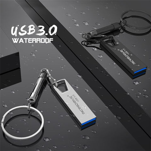 MICRODRIVE 128GB Mini Flash Drive High Speed USB 3.0 Metal U-Disk with Key Ring