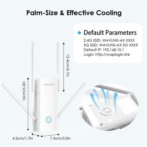 WAVLINK AX3000 2.4 / 5GHz WiFi6 Extender Repeater 1000Mbps WiFi Signal Booster Amplifier