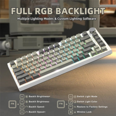 ATTACK SHARK K85 Type-C Wired Mechanical Keyboard Wired 82 Keys Magnetic Switch RGB Gaming Keyboard