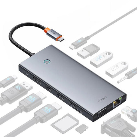 BASEUS Portaljoy Series Type-C to 13-Port Hub Aluminum Alloy Laptop Tablet Docking Station