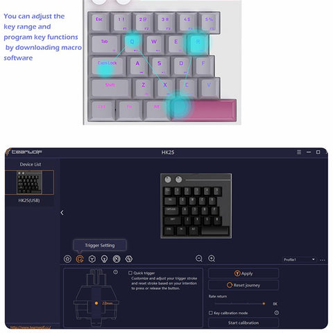 TEAM WOLF HK25 Magnetic Axis Mechanical Keyboard One-Handed Operation Gaming Keypad
