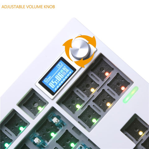 GMK87 RGB Hot Swap Wireless+USB Wired+Bluetooth-compatible Mechanical Keyboard Kit with Volume Knob