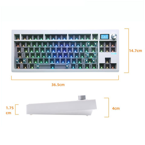 GMK87 RGB Hot Swap Wireless+USB Wired+Bluetooth-compatible Mechanical Keyboard Kit with Volume Knob