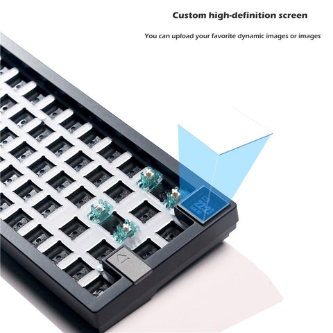 GMK67-S Hot Swappable Wireless+Wired+Bluetooth-compatible Keyboard Kit with Screen, RGB Backlight