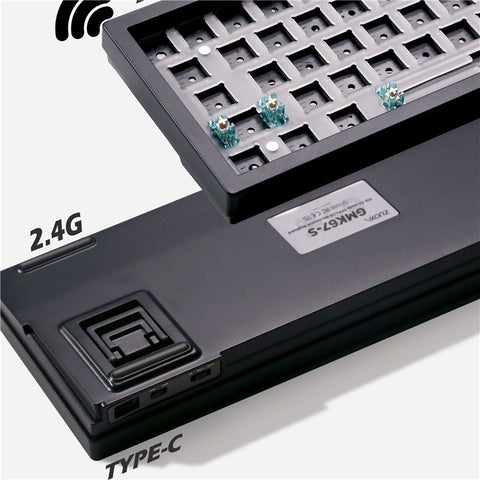 GMK67-S Hot Swappable Wireless+Wired+Bluetooth-compatible Keyboard Kit with Screen, RGB Backlight