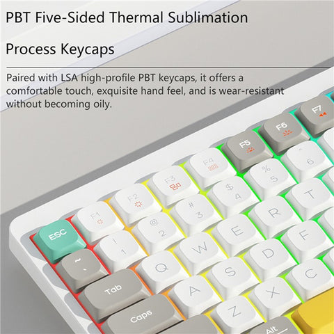 IBLANCOD YK100 Bluetooth / Wired / 2.4G Wireless Keyboard RGB Backlit 101-Key Mechanical Keyboard with Display Screen