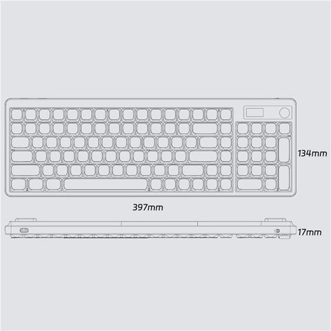IBLANCOD YK100 Bluetooth / Wired / 2.4G Wireless Keyboard RGB Backlit 101-Key Mechanical Keyboard with Display Screen