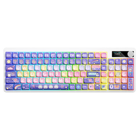 IBLANCOD YK100 Bluetooth / Wired / 2.4G Wireless Keyboard RGB Backlit 101-Key Mechanical Keyboard with Display Screen