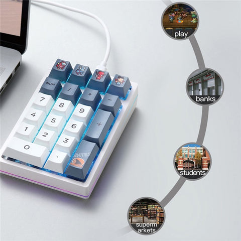 DARMOSHARK K3QMK USB Wired 21 Keys Numeric Keypad Mini Portable RGB Backlight Mechanical Gaming Number Pad  Programmable for Computers