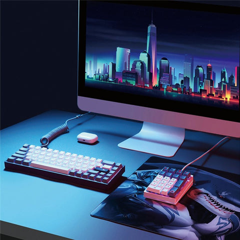 DARMOSHARK K3QMK USB Wired 21 Keys Numeric Keypad Mini Portable RGB Backlight Mechanical Gaming Number Pad  Programmable for Computers