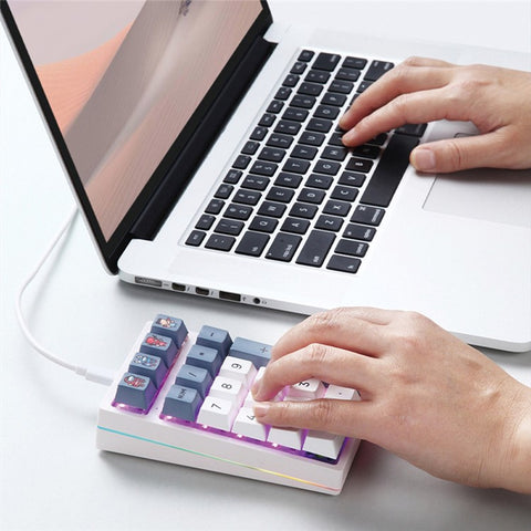 DARMOSHARK K3QMK USB Wired 21 Keys Numeric Keypad Mini Portable RGB Backlight Mechanical Gaming Number Pad  Programmable for Computers