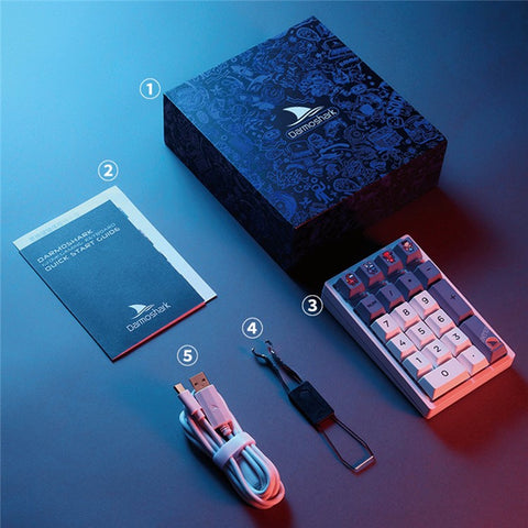 DARMOSHARK K3QMK USB Wired 21 Keys Numeric Keypad Mini Portable RGB Backlight Mechanical Gaming Number Pad  Programmable for Computers