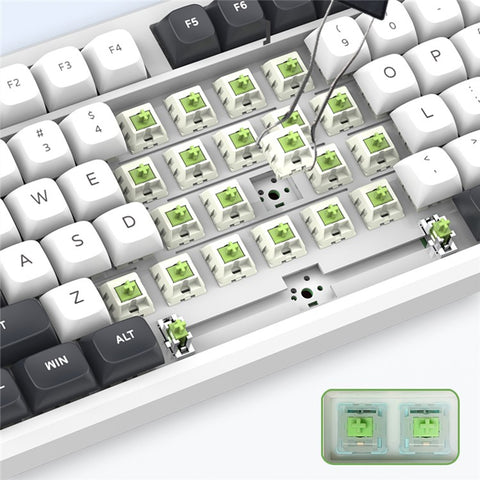 Y-FRUITFUL K102 102 Keys Tri-mode Keyboard Gasket Structure Mechanical Gaming Keyboard with RGB Light