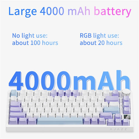 AJAZZ AK820pro Wireless Mechanical Keyboard Bluetooth-compatible Tri-Mode with Flying Fish Switches 81 Keys RGB Backlit Keyboard