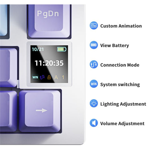 AJAZZ AK820pro Wireless Mechanical Keyboard Bluetooth-compatible Tri-Mode with Flying Fish Switches 81 Keys RGB Backlit Keyboard