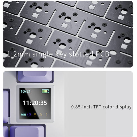 AJAZZ AK820pro Wireless Mechanical Keyboard Bluetooth-compatible Tri-Mode with Flying Fish Switches 81 Keys RGB Backlit Keyboard