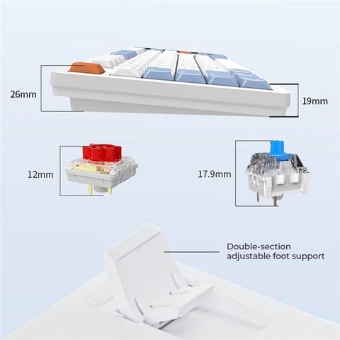 AJAZZ AKP815 81 Keys Low Profile Mechanical Keyboard with 4.95 Inch LCD Color Screen RGB Light Wired Keyboard