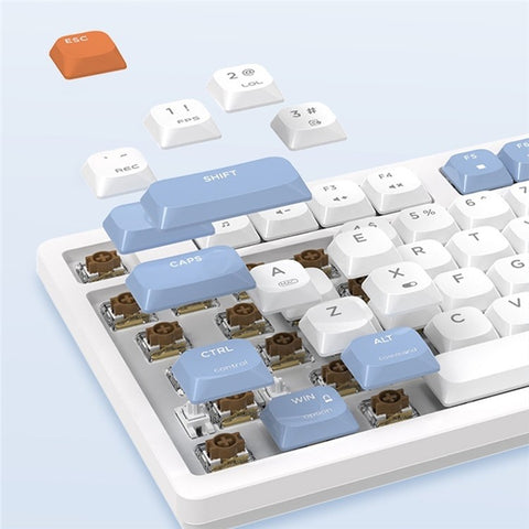 AJAZZ AKP815 81 Keys Low Profile Mechanical Keyboard with 4.95 Inch LCD Color Screen RGB Light Wired Keyboard