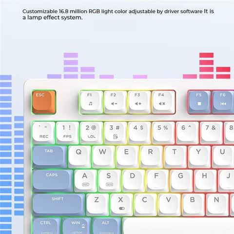 AJAZZ AKP815 81 Keys Low Profile Mechanical Keyboard with 4.95 Inch LCD Color Screen RGB Light Wired Keyboard