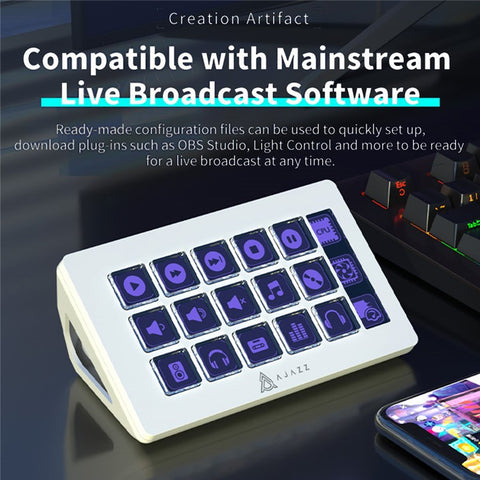AJAZZ AKP153E Desktop Assistant Console Panel Custom Programming Intelligent Display Mini Keyboard