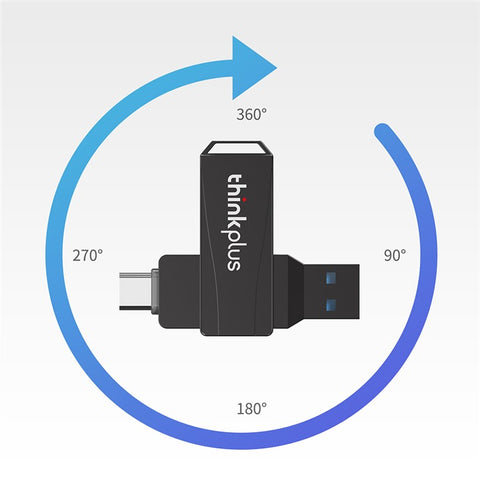 LENOVO THINKPLUS MU252 128GB for iPhone 15 Series USB A + C 3.1 U-Disk Memory Stick High Speed Rotating Data Transfer Flash Drive