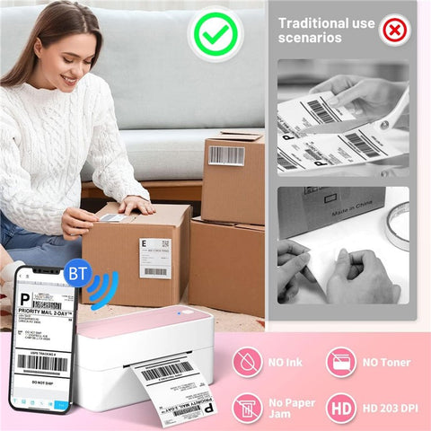 PHOMEMO PM241-BT 203DPI Inkless Thermal Printer Bluetooth-compatible Label Printer