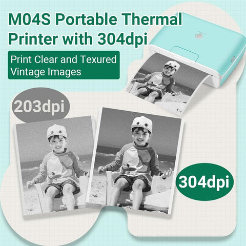 PHOMEMO M04S Mini Bluetooth-compatible Inkless Thermal Printer Wireless Photos Labels Notes Printer