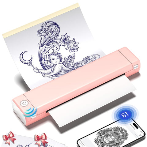 PHOMEMO M08F Thermal Printer Portable Bluetooth-compatible Inkless Printer, Tattoo Version / 216mm Print Width