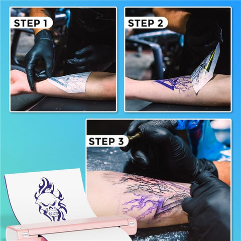 PHOMEMO M08F Thermal Printer Portable Bluetooth-compatible Inkless Printer, Tattoo Version / 216mm Print Width