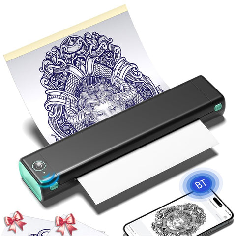 PHOMEMO M08F Thermal Printer Portable Bluetooth-compatible Inkless Printer, Tattoo Version / 216mm Print Width