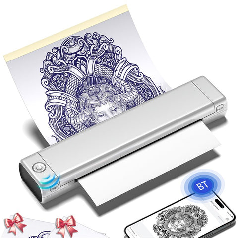PHOMEMO M08F Thermal Printer Portable Bluetooth-compatible Inkless Printer, Tattoo Version / 216mm Print Width