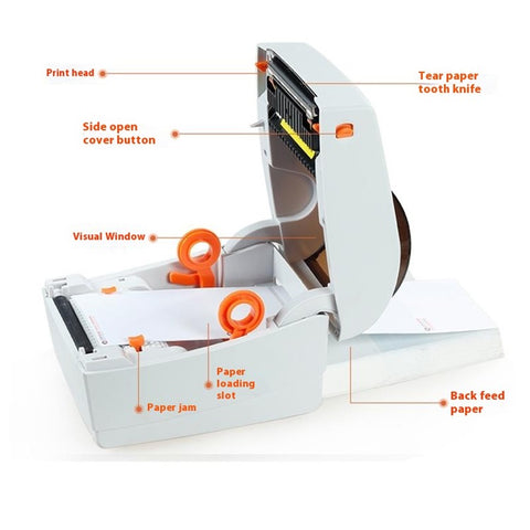 TP403 180mm / s Fast Printing Desktop Thermal Printer Barcode Label Printer, USB+Bluetooth-compatible Version