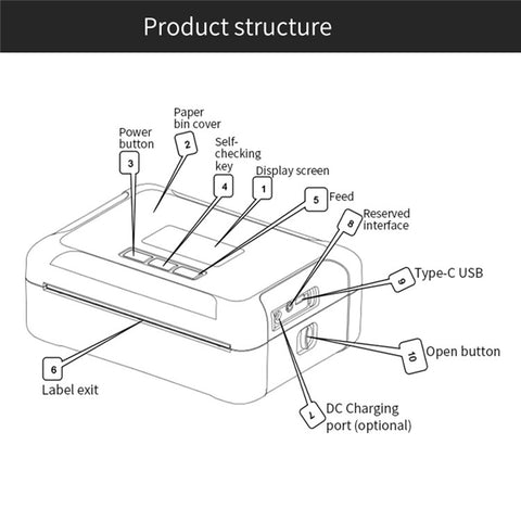 HL40 Cell Phone Bluetooth-compatible USB Thermal Label Printer 4 inch Printing Machine