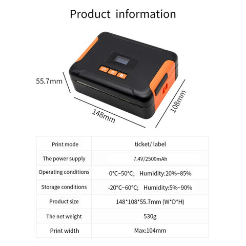 HL40 Cell Phone Bluetooth-compatible USB Thermal Label Printer 4 inch Printing Machine