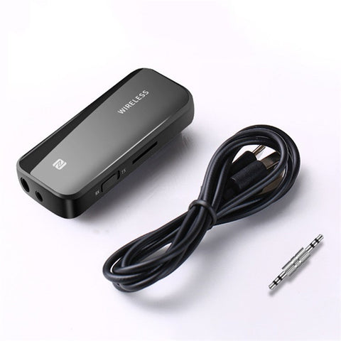 T40 Bluetooth-compatible 5.0 Receiver Push Back Clip Wireless Receiving and Transmitting 2-in-1 Car Adapter for Audio Listening to Music Hands-free Calling