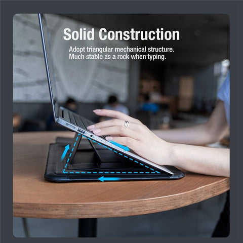 NILLKIN Versatile Plus 15.6 - 16.1-inch Laptop Sleeve Multifunctional Litchi Texture PU Leather Cooling Stand Notebook Bag with Mouse Pad Function