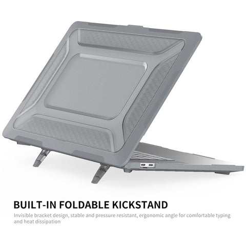 ENKAY HAT PRINCE for MacBook Pro 16 inch (2019) A2141 (EU Version) Hard PC Shock-Absorbing Cover Kickstand Protective Laptop Case Shell with TPU Keyboard Film + Anti-Dust Plugs