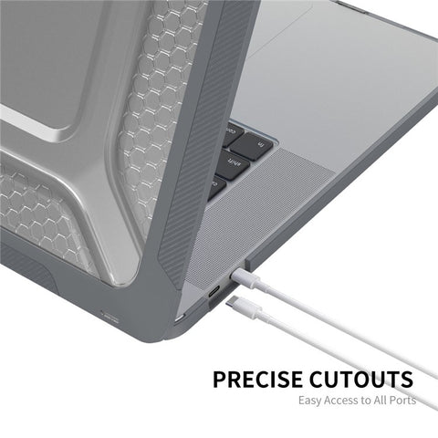 ENKAY HAT PRINCE for MacBook Pro 16 inch (2019) A2141 (EU Version) Hard PC Shock-Absorbing Cover Kickstand Protective Laptop Case Shell with TPU Keyboard Film + Anti-Dust Plugs