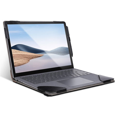 For Microsoft Surface Laptop 1 / 2 / 3 / 4 13.5-inch PU Leather Case Magnetic Closure Carrying Bag Anti-Scratch Portable Laptop Protector with Pen Holder