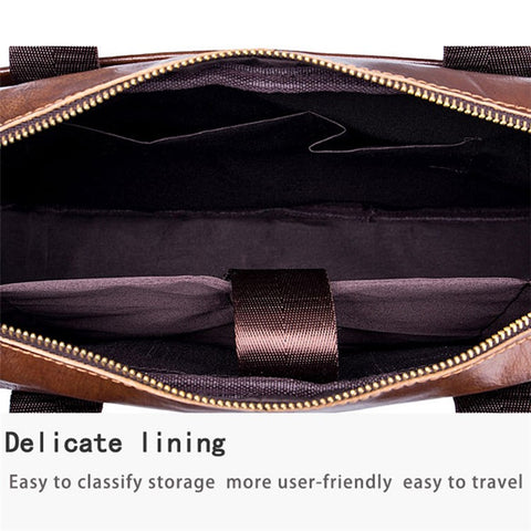 BULLCAPTAIN 044 Top-Layer Cowhide Leather Messenger Bag Large Crossbody Bag 16-Inch Laptop Tote Handbag Business Briefcase