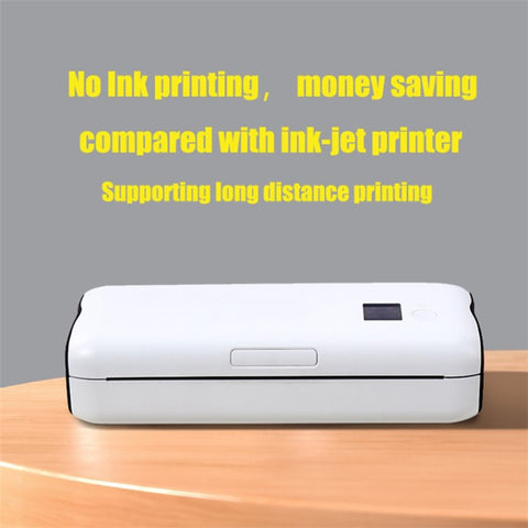 A4 Mini Phone Bluetooth-compatible USB Connection Inkless Printer Rechargeable ABS Thermal Photo Printer with 50 Print Papers
