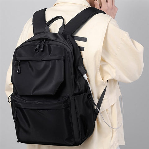1828 Student Bookbag Men's Polyester Travel Shoulders Bag Backpack 14-Inch Laptop Bag Daypack