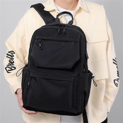 1828 Student Bookbag Men's Polyester Travel Shoulders Bag Backpack 14-Inch Laptop Bag Daypack