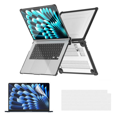 ENKAY HAT PRINCE Slim Hard PC Case for Macbook Air 15 inch (2025) / (2024) / (2023) A2941 (EU Version) Laptop Cover with Kickstand